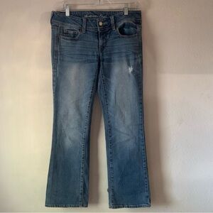 American Eagle Slim Boot Stretch Dark Wash Denim Jeans Size 8 Short